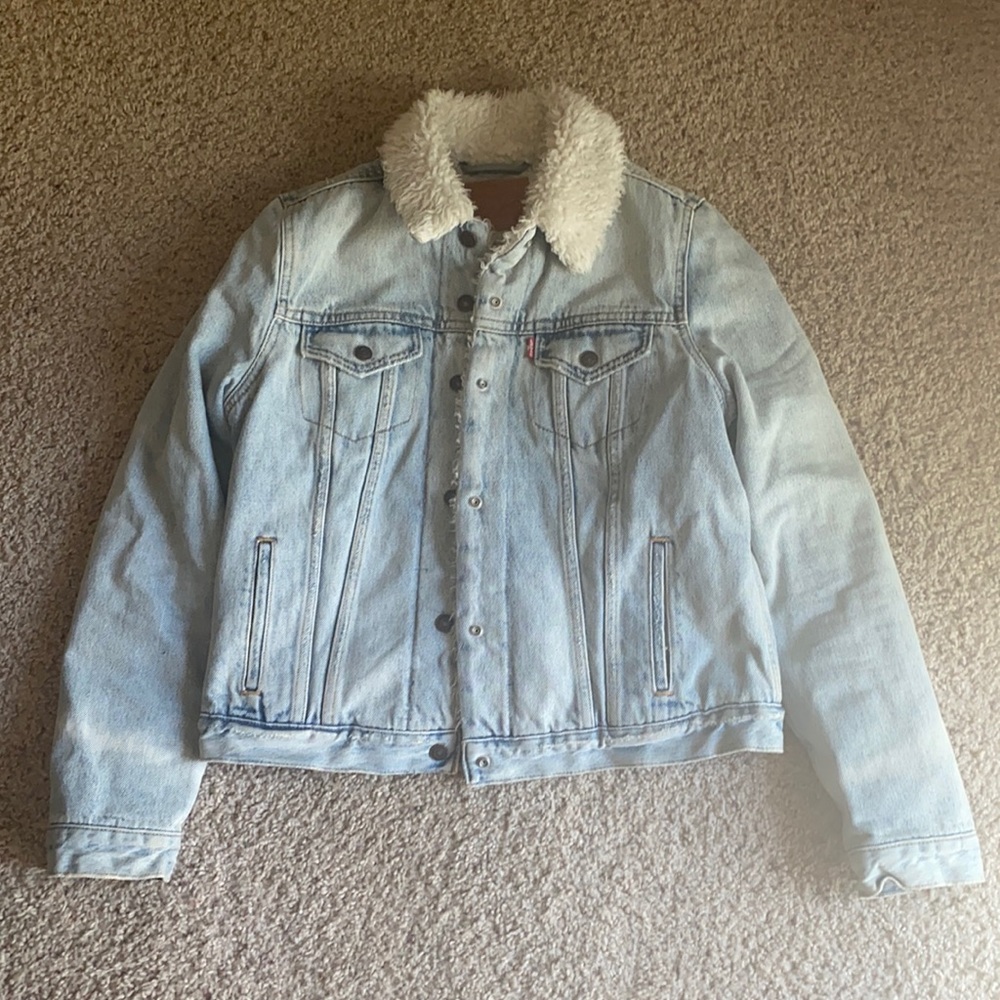 Levi Light Washed Sherpa Coat